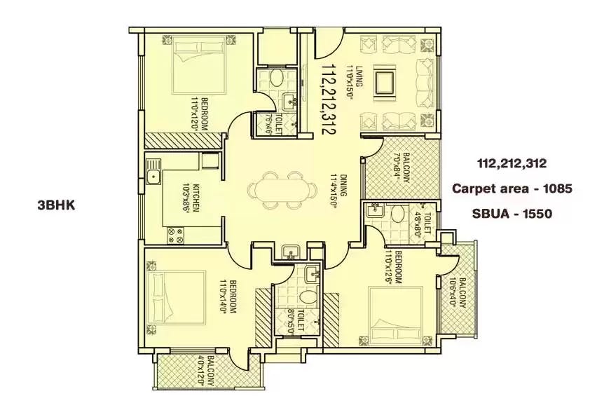 Floor plan for Aaptha Landmark