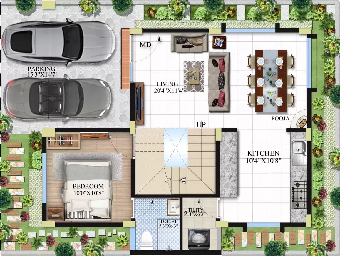 Floor plan for Abhee Prakruthi Villa
