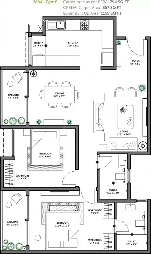 Floor plan for Assetz 63 Degree East
