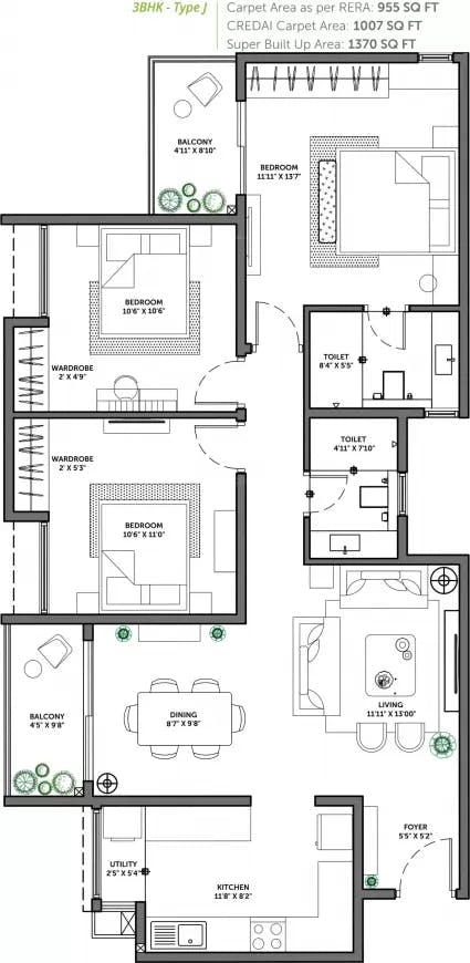 Floor plan for Assetz 63 Degree East