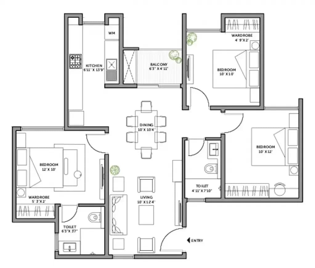 Floor plan for Assetz Canvas and Cove