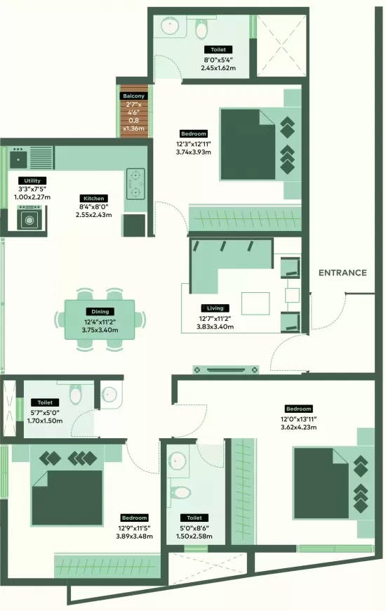 Floor plan for Formist Treehouse