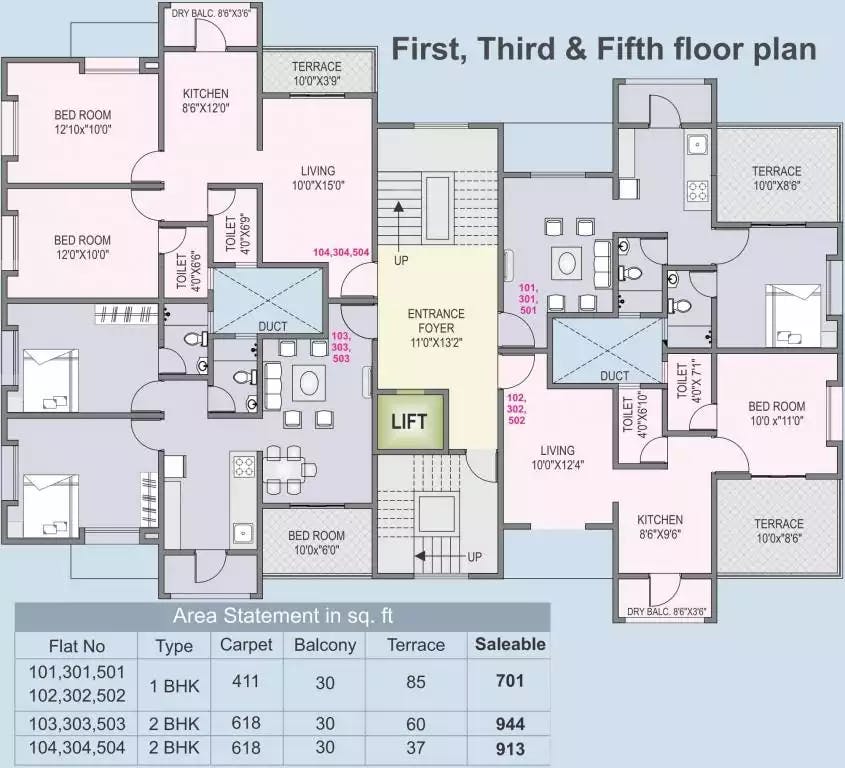 Floor plan for Guru Developers and Associates Vihan