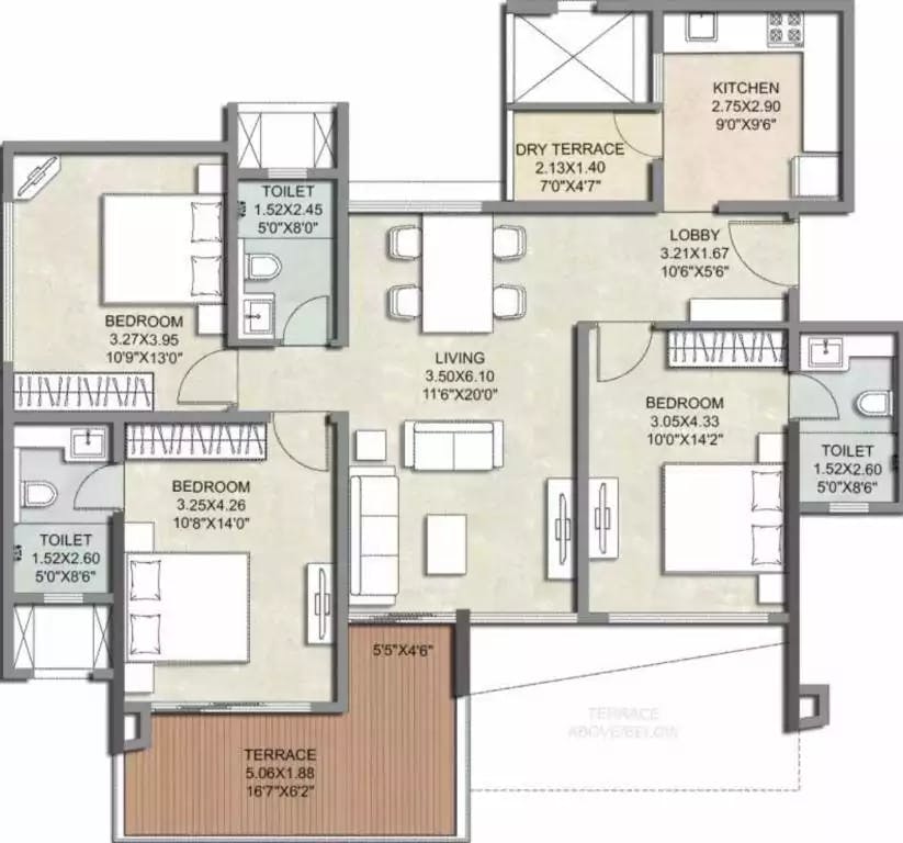 Floor plan for Kalpataru Residency