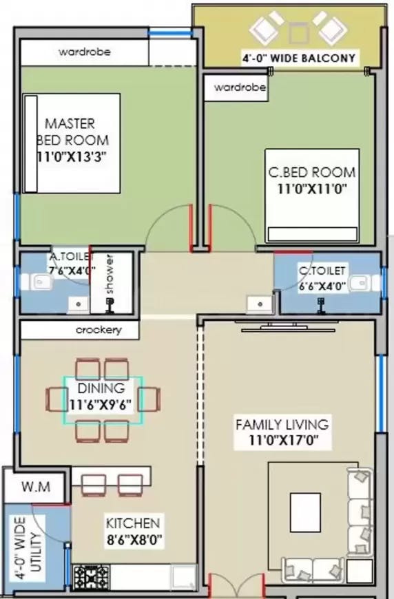 Floor plan for Mahitha Green Oaks Block B