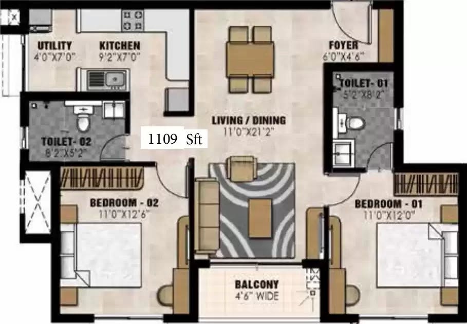 Floor plan for Prestige Elysian