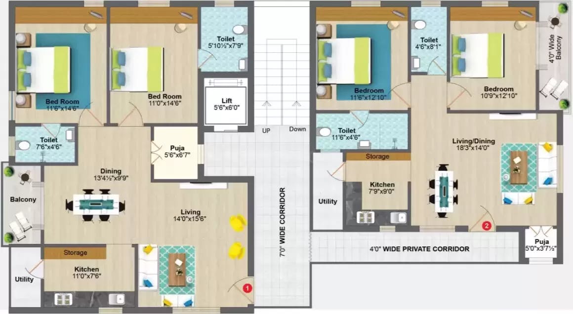 Floor plan for Rami Bharavi Residency