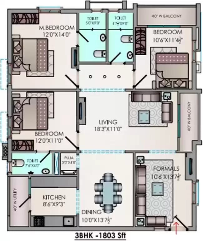 Floor plan for Riddhi Valentino