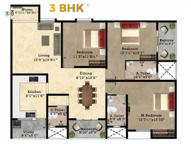 Floor plan for Shriram Park 63