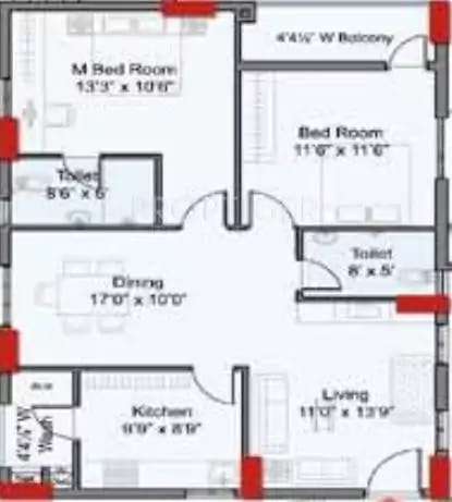 Floor plan for Indu The Annexe