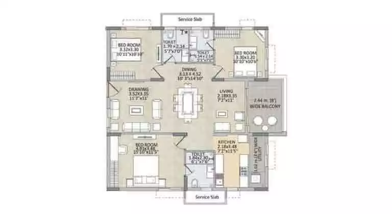 Floor plan for Kalpataru Residency
