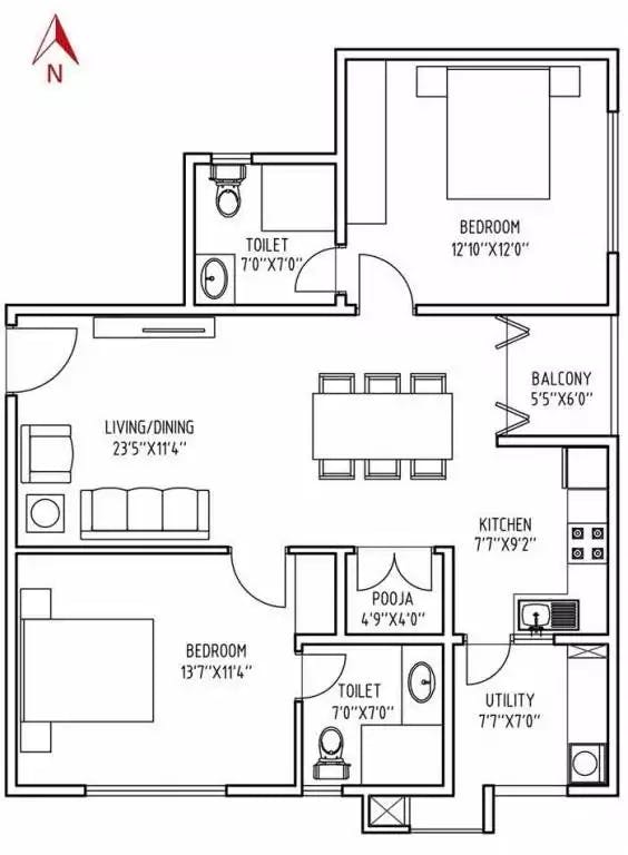 Floor plan for Mithuna White Aspera