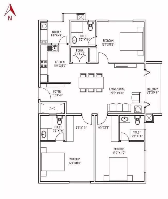 Floor plan for Mithuna White Aspera