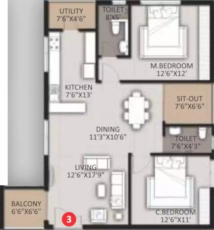 Floor plan for AVL Ramya Residency