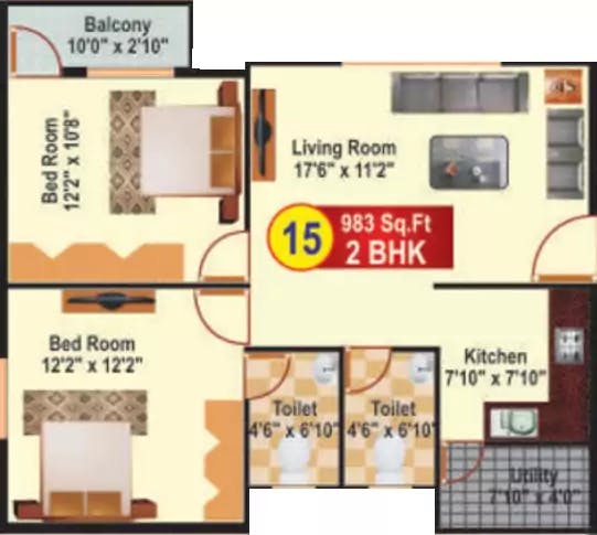 Floor plan for Sri Infra Heights
