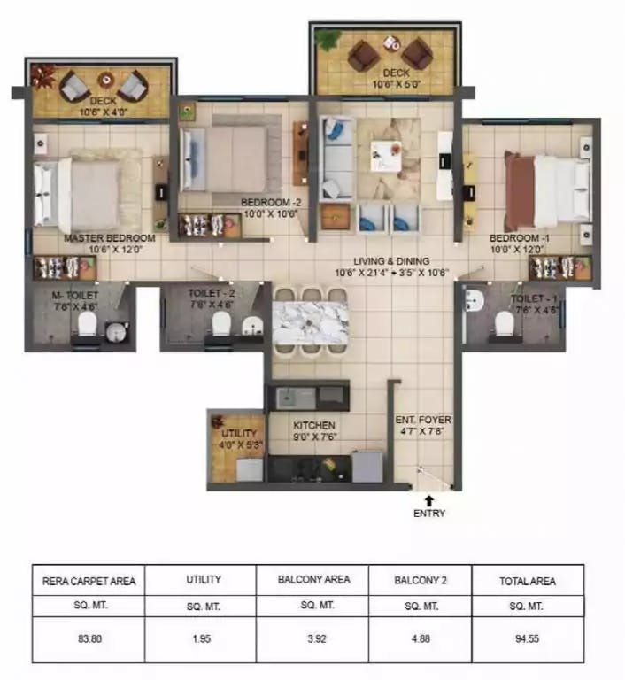 Floor plan for Image Yahavi Tower 3 Teak