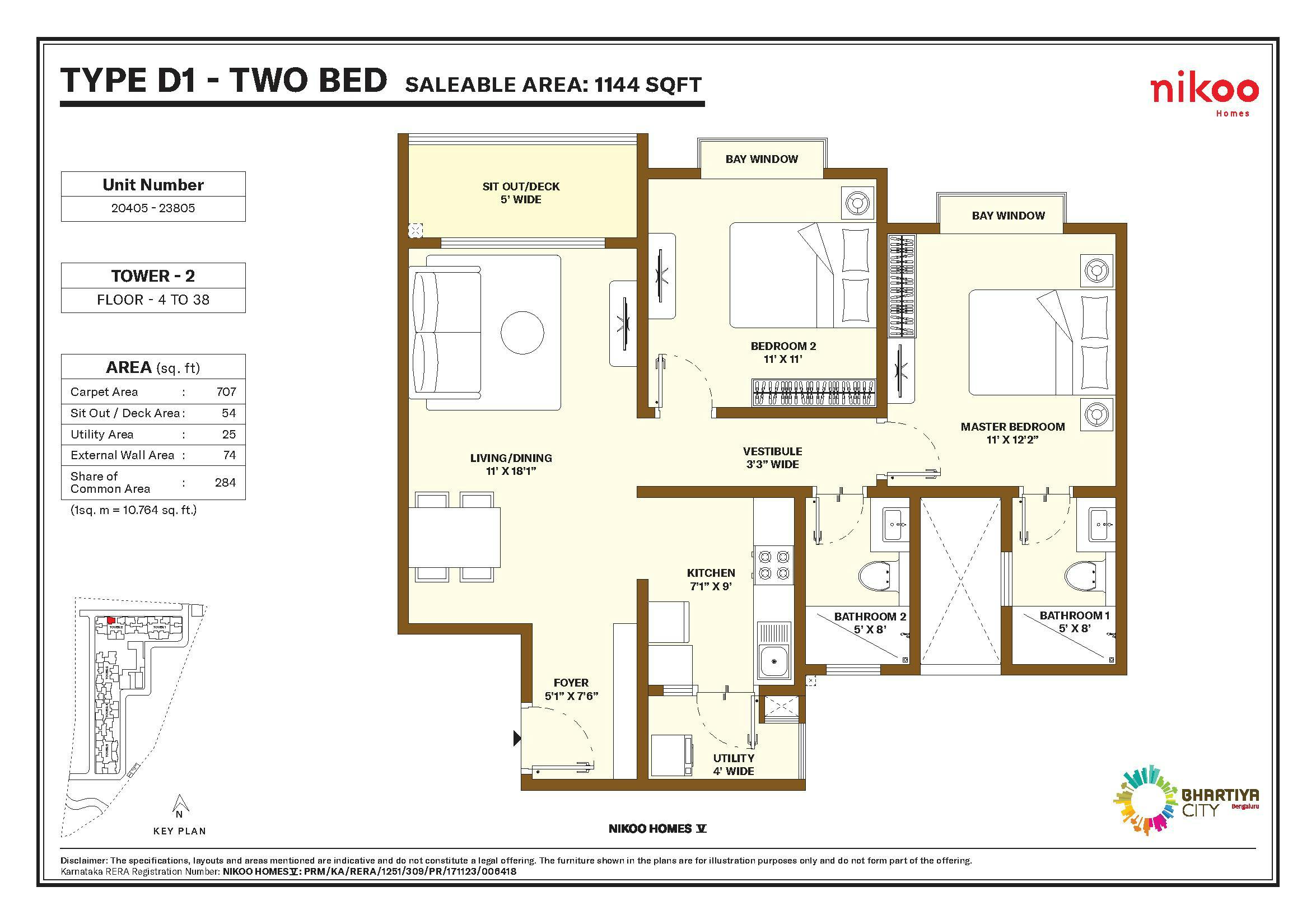 Floor plan for Bhartiya Nikoo Homes