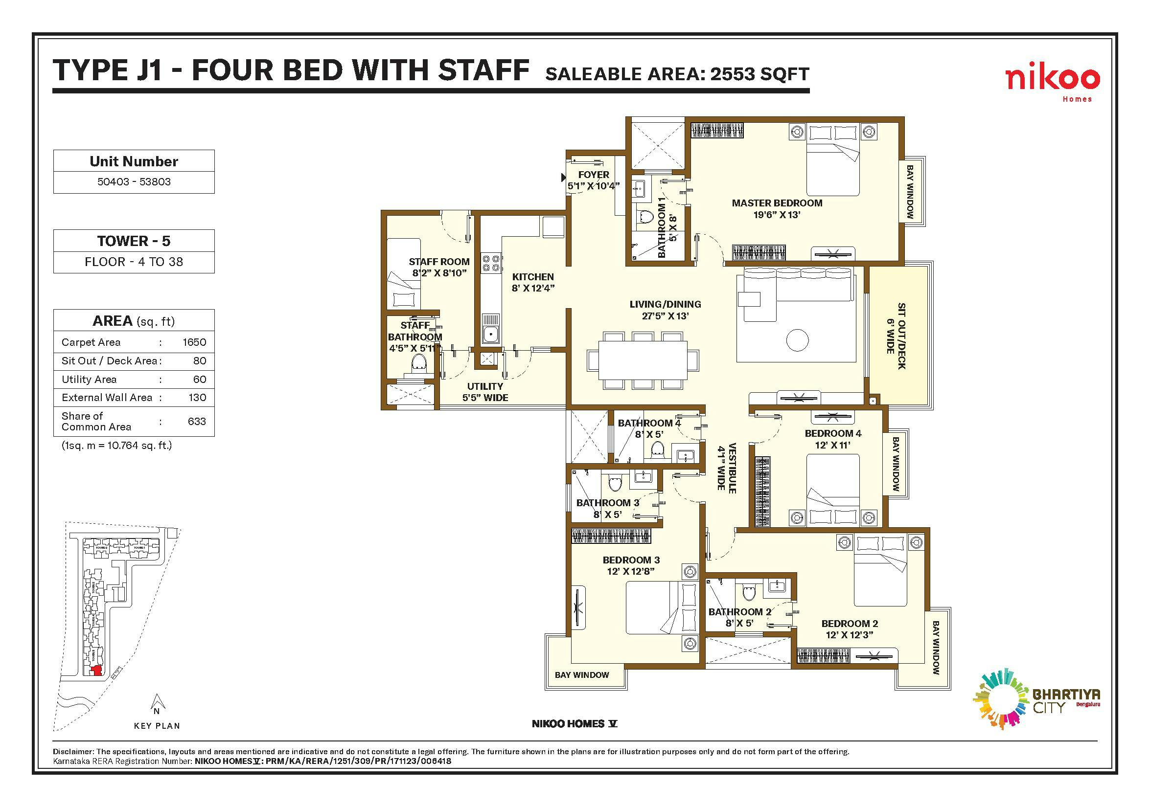 Floor plan for Bhartiya Nikoo Homes