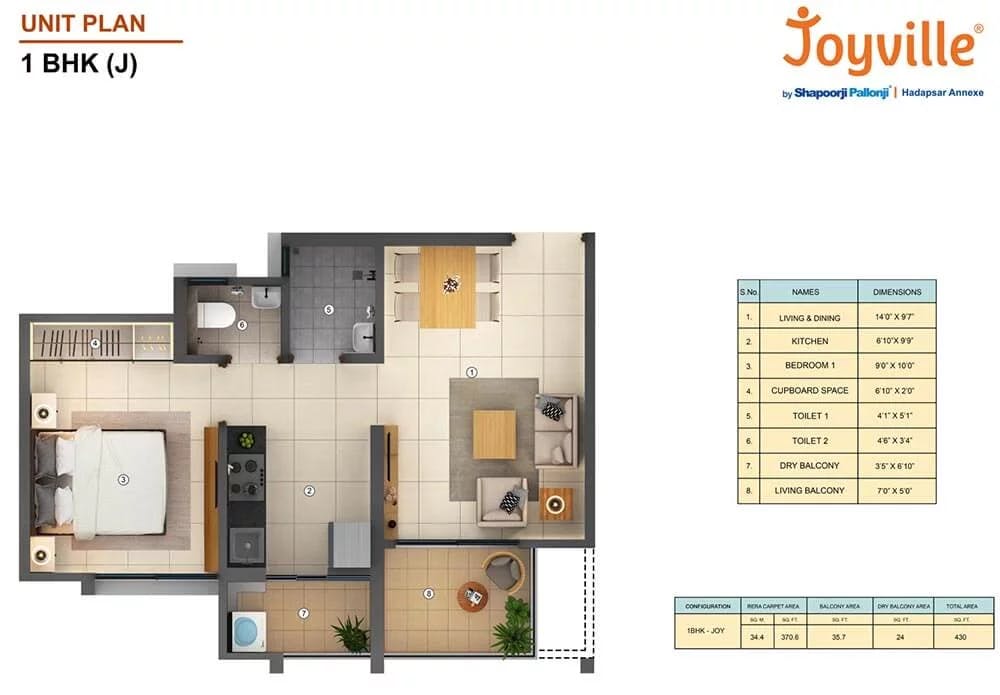 Floor plan for Joyville Hadapsar