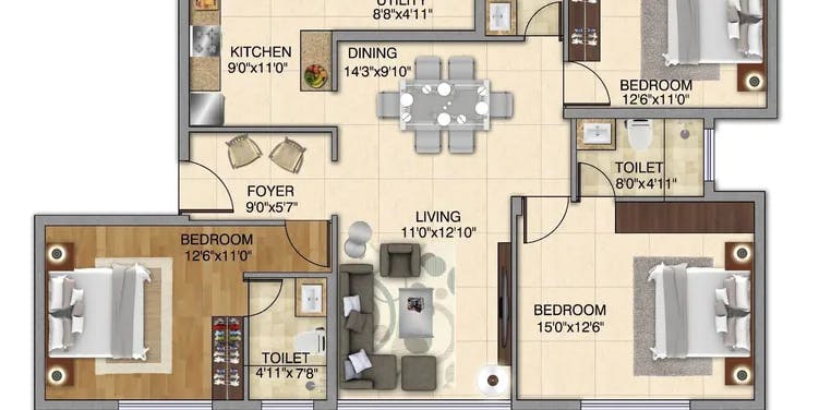 Floor plan for Kolte Patil iTowers Exente