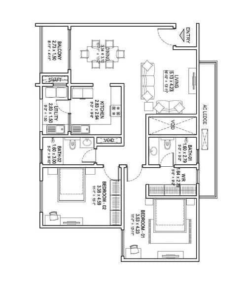 Floor plan for Sobha HRC Pristine